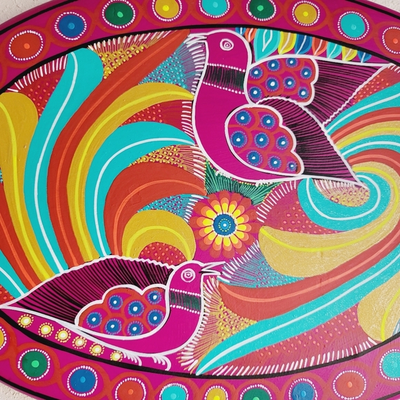 Novica Collection Hand-Painted Bird Motif Ceramic Wall Art from Mexico, 'Bird Wo - Picture 3 of 10